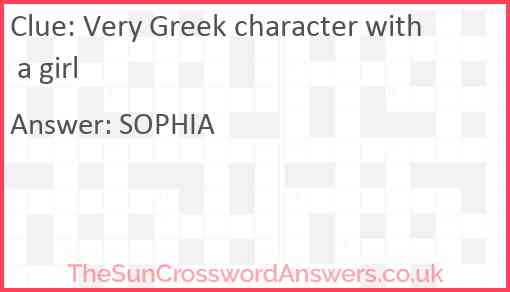Very Greek character with a girl Answer