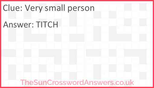 Very small person Answer