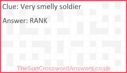 Very smelly soldier Answer