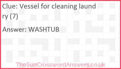Vessel for cleaning laundry (7) Answer