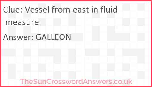 Vessel from east in fluid measure Answer