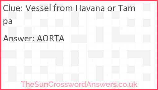 Vessel from Havana or Tampa Answer