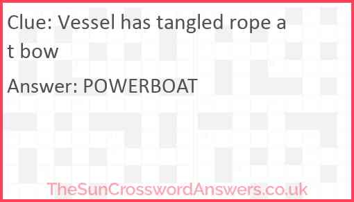 Vessel has tangled rope at bow Answer