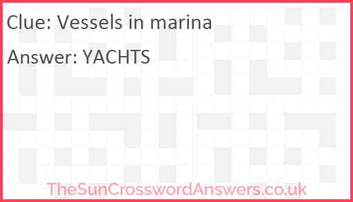 Vessels in marina Answer