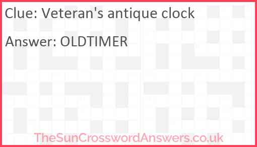 Veteran's antique clock Answer
