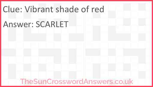 Vibrant shade of red Answer