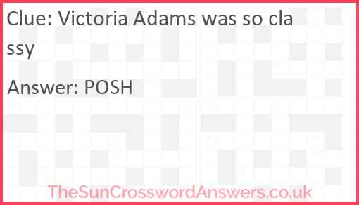 Victoria Adams was so classy Answer