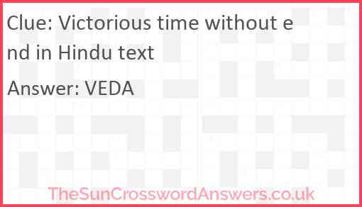 Victorious time without end in Hindu text Answer