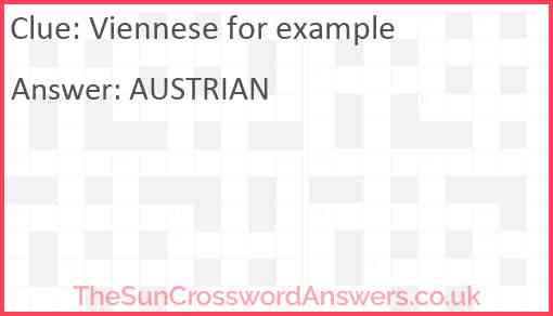 Viennese for example Answer