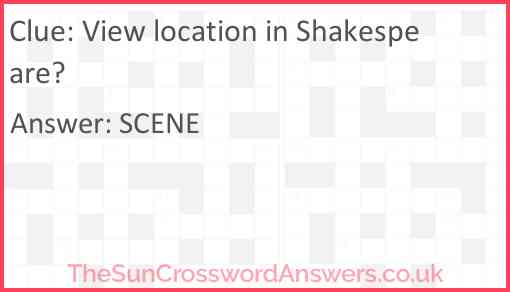 View location in Shakespeare? Answer