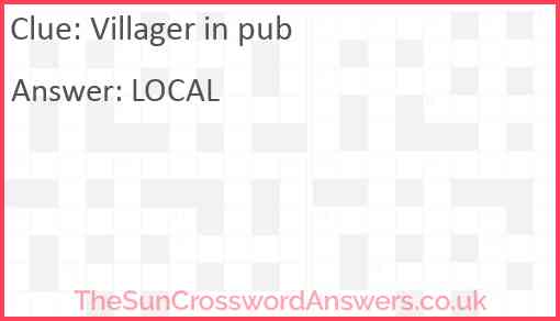 Villager in pub Answer