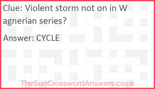 Violent storm not on in Wagnerian series? Answer