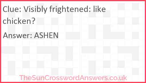 Visibly frightened: like chicken? Answer