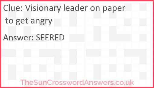 Visionary leader on paper to get angry Answer