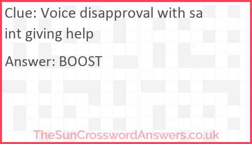 Voice disapproval with saint giving help Answer
