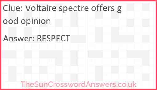 Voltaire spectre offers good opinion Answer