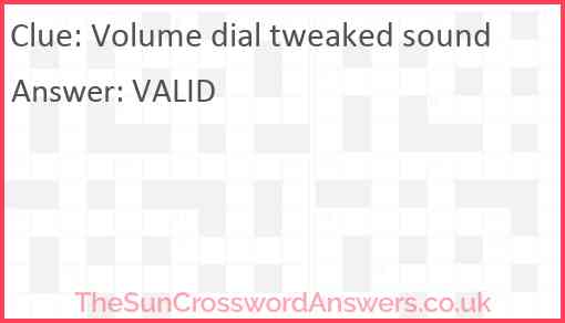 Volume dial tweaked sound Answer