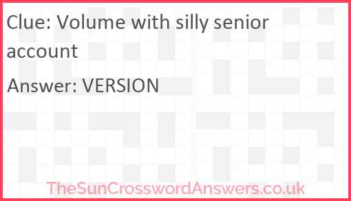 Volume with silly senior account Answer