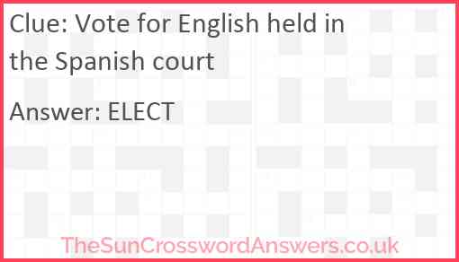 Vote for English held in the Spanish court Answer