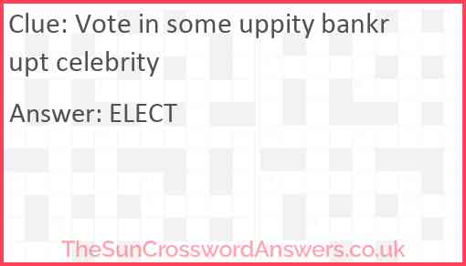 Vote in some uppity bankrupt celebrity Answer