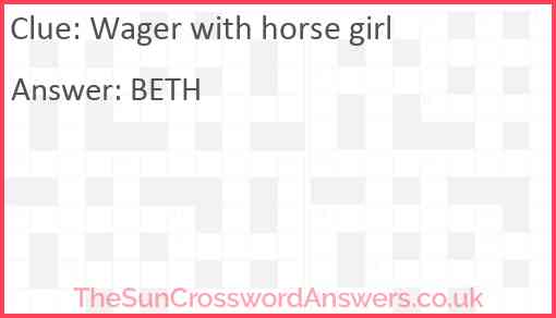Wager with horse girl Answer