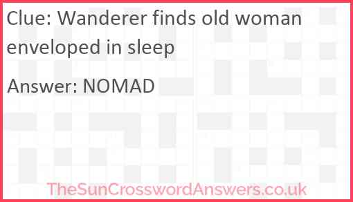 Wanderer finds old woman enveloped in sleep Answer