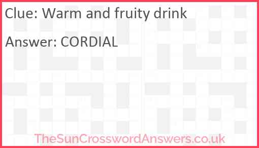 Warm and fruity drink Answer