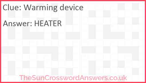 Warming device Answer