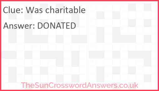 Was charitable Answer
