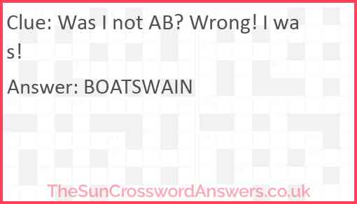 Was I not AB? Wrong! I was! Answer