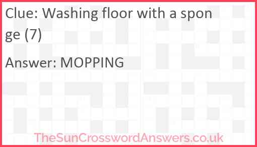 Washing floor with a sponge (7) Answer