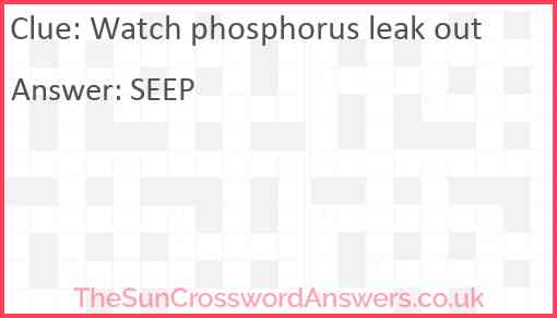 Watch phosphorus leak out Answer