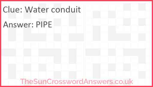 Water conduit Answer
