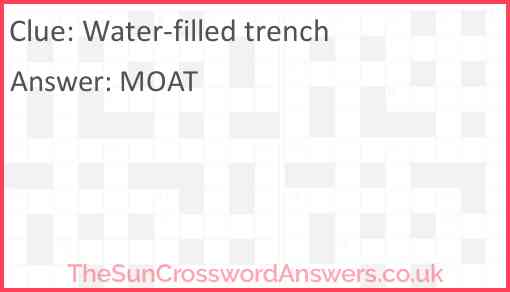 Water-filled trench Answer