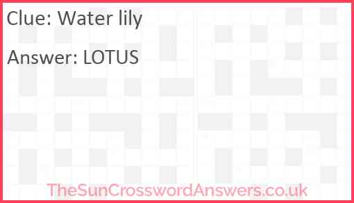 Water lily Answer