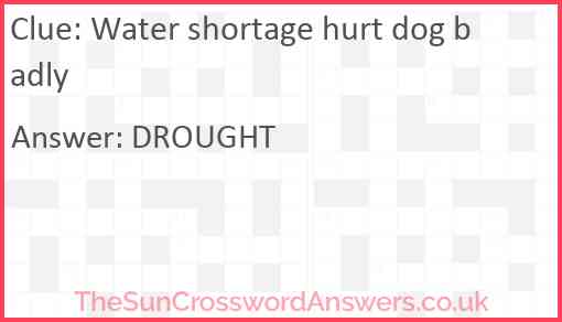 Water shortage hurt dog badly Answer