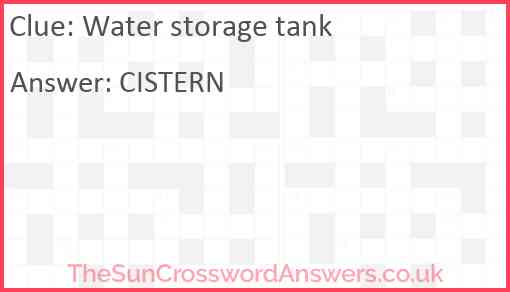 Water storage tank Answer