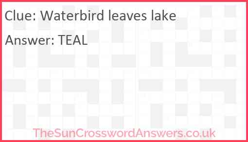 Waterbird leaves lake Answer