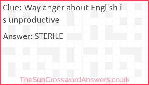 Way anger about English is unproductive Answer