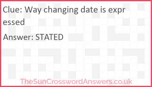 Way changing date is expressed Answer