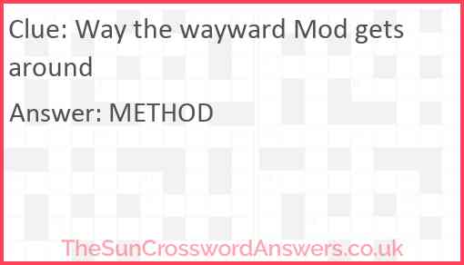 Way the wayward Mod gets around Answer