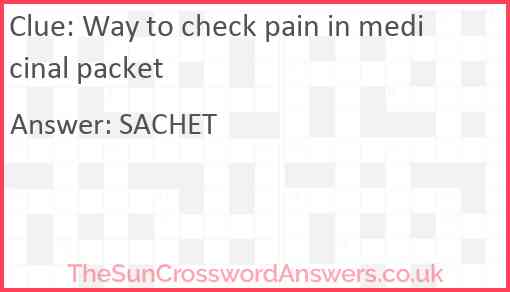 Way to check pain in medicinal packet Answer