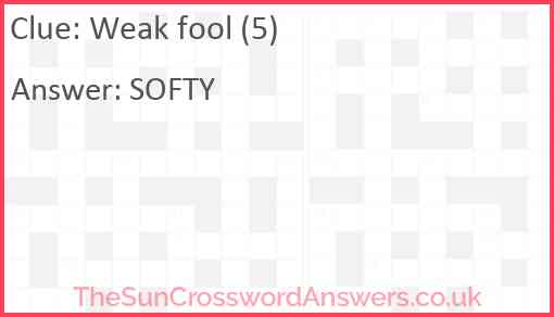 Weak fool (5) Answer