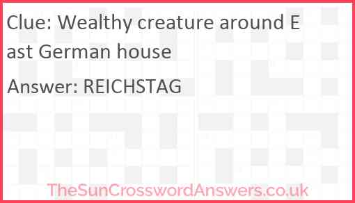 Wealthy creature around East German house Answer