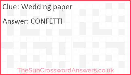 Wedding paper Answer