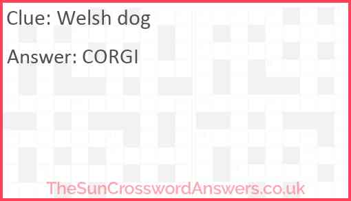 Welsh dog Answer