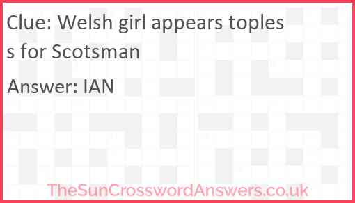Welsh girl appears topless for Scotsman Answer