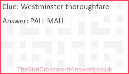 Westminster thoroughfare Answer