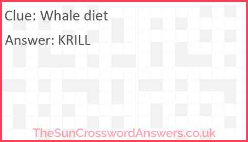 Whale diet Answer