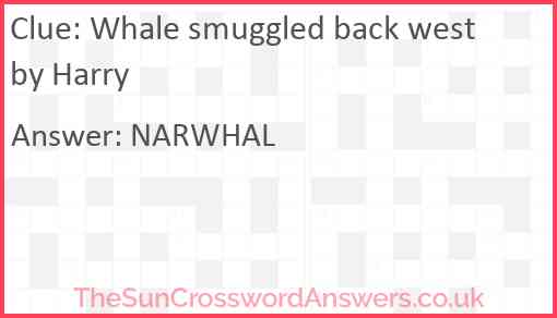 Whale smuggled back west by Harry Answer